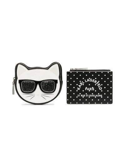 Shop Karl Lagerfeld Choupette Purse Set In Black