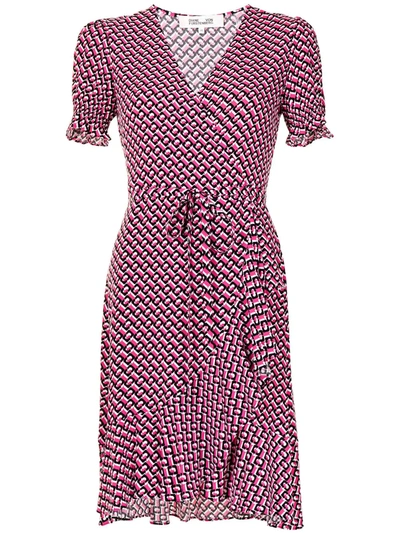 Shop Diane Von Furstenberg Emilia Geometric-print Dress In Pink