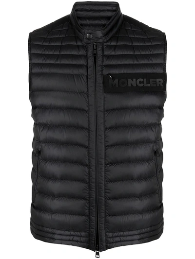 Shop Moncler Logo-print Padded Gilet In Black