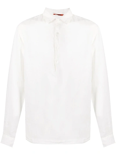 Shop Barena Venezia Henley Linen Shirt In White