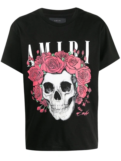Shop Amiri Grateful Dead Skull-print Cotton T-shirt In Black