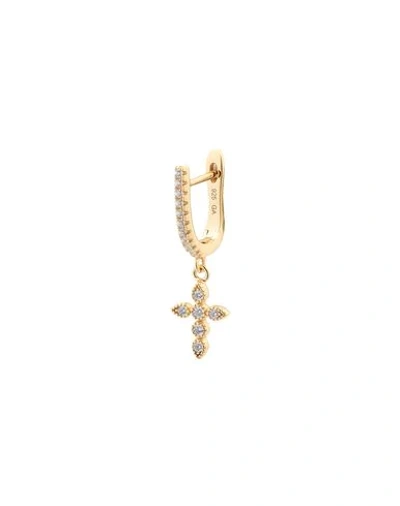 Shop Galleria Armadoro Hanging Cross Woman Single Earring Gold Size - 925/1000 Silver, 750/1000 Gold Plat