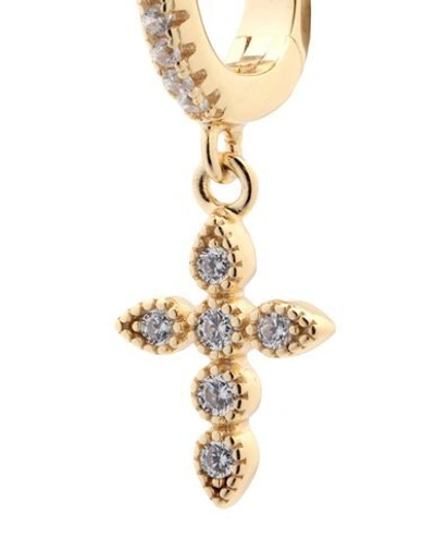 Shop Galleria Armadoro Hanging Cross Woman Single Earring Gold Size - 925/1000 Silver, 750/1000 Gold Plat