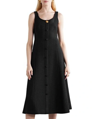 Shop Adam Lippes Woman Midi Dress Black Size 14 Viscose, Wool, Nylon, Silk