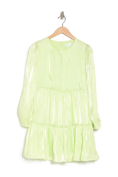 Shop Abound Long Sleeve Tiered Dress In Green Limecream