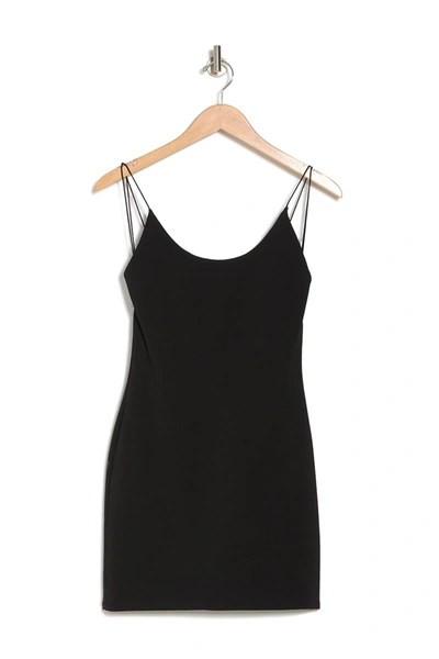 Shop Alice And Olivia Nellie Spaghetti Strap Bodycon Mini Dress In Black
