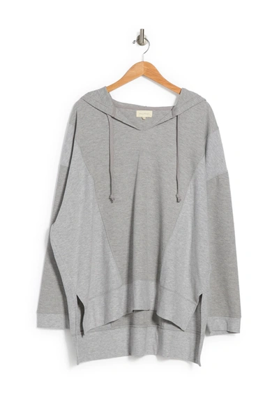 Shop Melloday Mini Waffle Knit Pullover Hoodie In H Grey