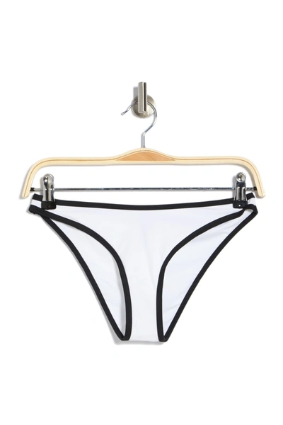 Shop Kendall + Kylie Pipe Trim Bikini Bottoms In White/black