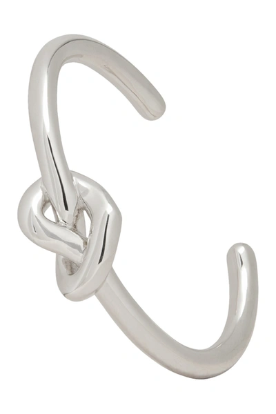 Shop Kate Spade Loves Me Knot Knotted Cuff Bracelet In Silver