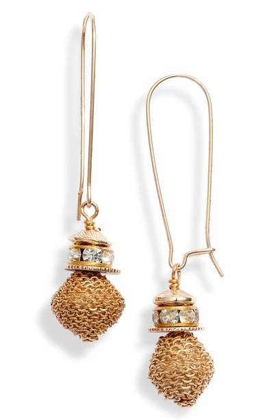 Shop Akola Chain Karatasi Bead Drop Earrings In Gold