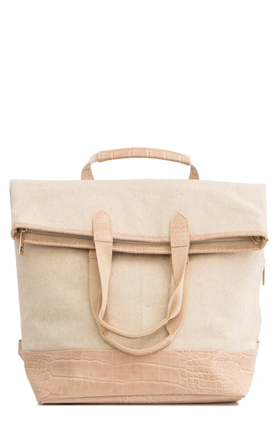 Shop Beis The Everyday Convertible Backpack In Beige With Croc
