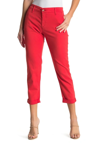 Shop Ag Caden Straight Crop Jeans In Red Poppy
