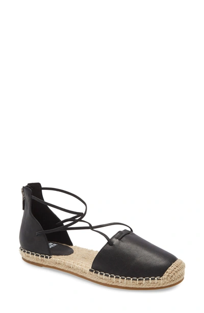 Shop Eileen Fisher Lace Espadrille In Black Leather