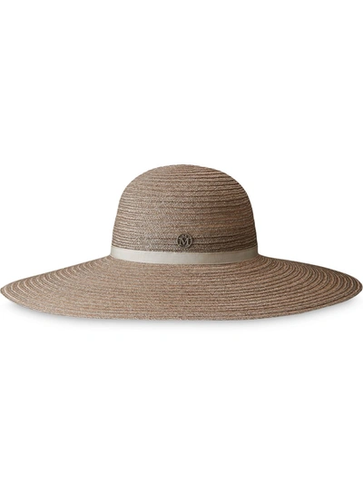 Shop Maison Michel Blanche Hat In Beige