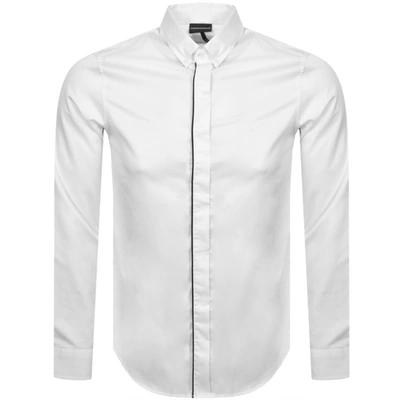 Shop Armani Collezioni Emporio Armani Regular Fit Long Sleeved Shirt Whit In White