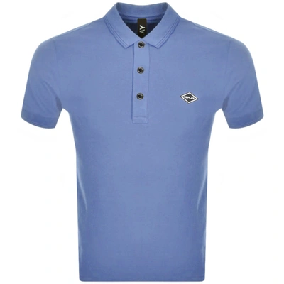 Shop Replay Short Sleeved Logo Polo T Shirt Blue
