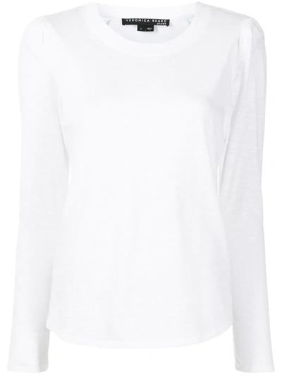 Shop Veronica Beard Round Neck Long-sleeved T-shirt In White