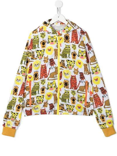 Stella Mccartney Big Cat-print Recycled-polyester Jacket In White