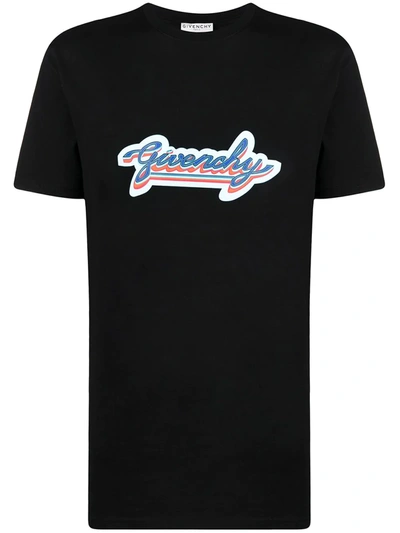 Shop Givenchy Neon Logo Print T-shirt In Black