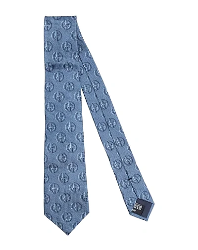 Shop Giorgio Armani Ties & Bow Ties In Dark Blue