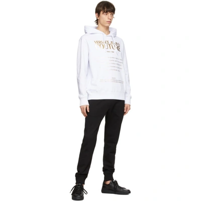 Shop Versace Jeans Couture White Warranty Hoodie In Ek41 Whtgld