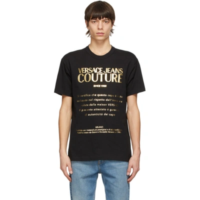 Shop Versace Jeans Couture Black Etichetta T-shirt In Ek42 Blkgld