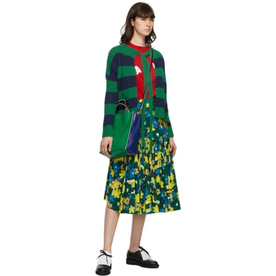 Shop Marni Green Rainbow Flower Printed Full Skirt In Rfv72 Jade