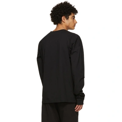 Shop Marni Black Logo Long Sleeve T-shirt In 00n99 Black