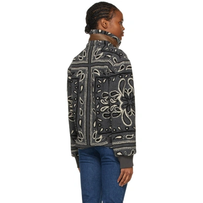 Shop Amiri Grey Fleece Bandana Jacket In Black