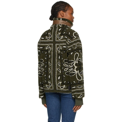 Shop Amiri Khaki Fleece Bandana Jacket In Military G