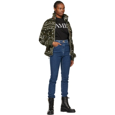 Shop Amiri Khaki Fleece Bandana Jacket In Military G