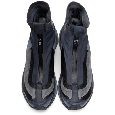 Shop 11 By Boris Bidjan Saberi Black & Navy Salomon Edition Bamba 2 High Sneakers In Black Dye