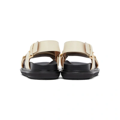 Shop Marni Off-white Fussbett Sandals In 00w11 Silk