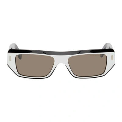 Shop Cutler And Gross White & Black 1367 Sunglasses In White/black
