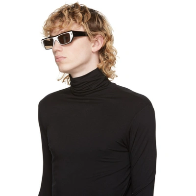 Shop Cutler And Gross White & Black 1367 Sunglasses In White/black