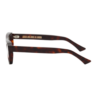 Shop Cutler And Gross Tortoiseshell 1318 Glasses In Dark Turtle