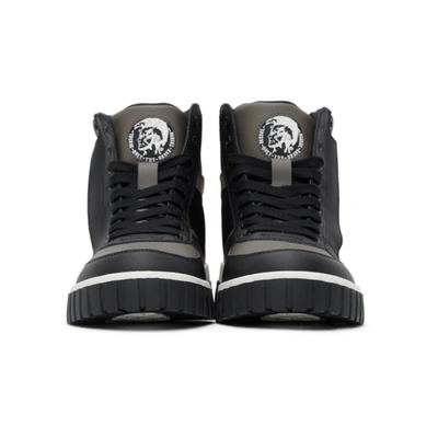 Shop Diesel Black S-rua Sk High Sneakers In H1857 Black