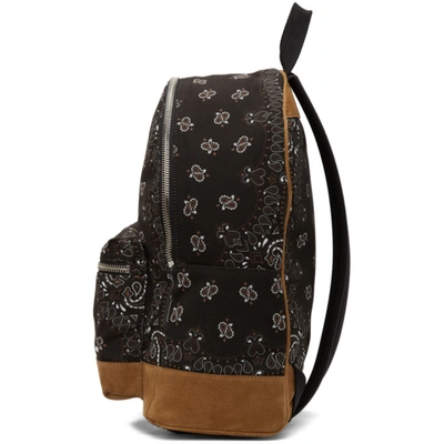 Shop Amiri Black Canvas & Suede Bandana Backpack In Black / Tan