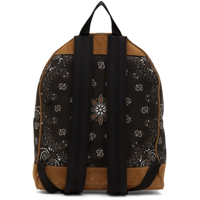 Shop Amiri Black Canvas & Suede Bandana Backpack In Black / Tan