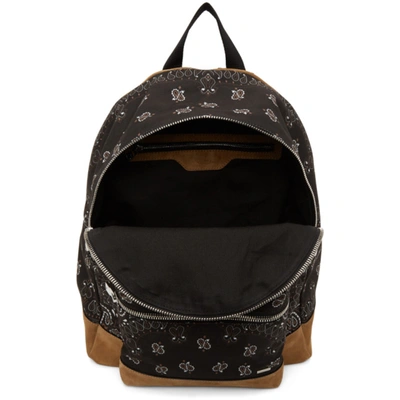 Shop Amiri Black Canvas & Suede Bandana Backpack In Black / Tan