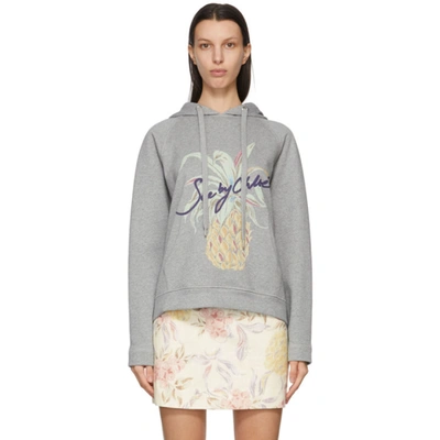 Shop See By Chloé Grey Logo Graphic Hoodie In 037 Rdntgry