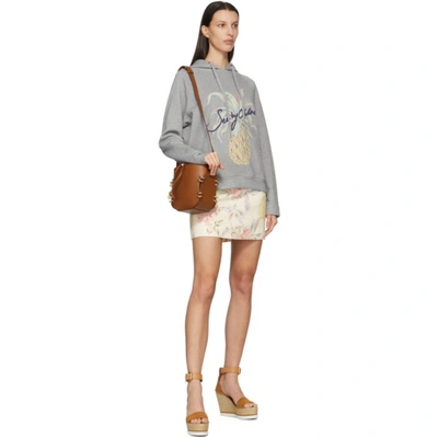 Shop See By Chloé Off-white Spring Fruit Miniskirt In 1zb Multi