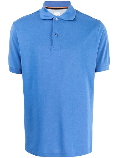 Shop Paul Smith Short-sleeved Cotton Polo Shirt In Blue