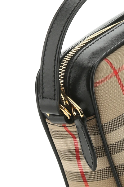 Shop Burberry Embroidered Cotton And Polyester Small Crossbody Bag  Checked  Donna Tu In Nd