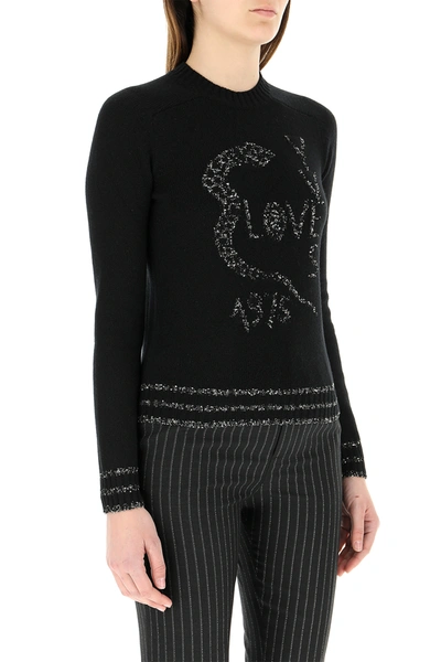 Shop Saint Laurent Black Wool Sweater Nd  Donna M