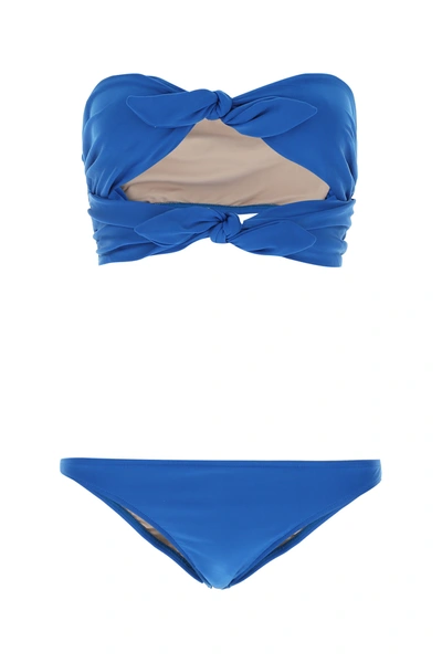 Shop Adriana Degreas Electric Blue Stretch Nylon Bikini Nd  Donna S