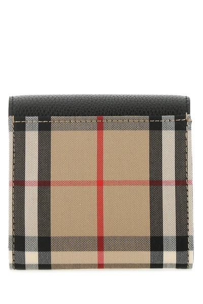 Shop Burberry Multicolor Fabric And Leather Wallet Checked  Donna Tu