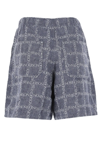 Shop Jw Anderson Embroidered Linen Bermuda Shorts Nd  Donna 14