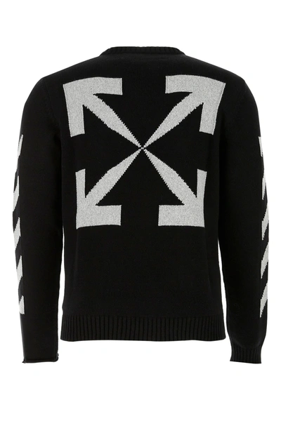Shop Off-white Black Cotton Blend Sweater Nd Off White Uomo S