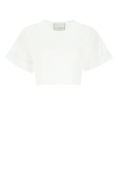 Shop Philosophy Di Lorenzo Serafini White Cotton T-shirt  Nd  Donna S
